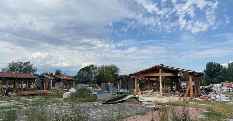 Il campo rom del Poderaccio, ormai sgomberato da agosto 2020